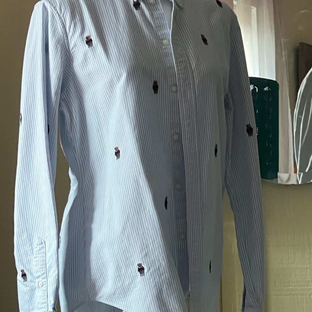 Ralph Lauren Blue Label Light Blue Shirt with Embroidered Accents polar bear